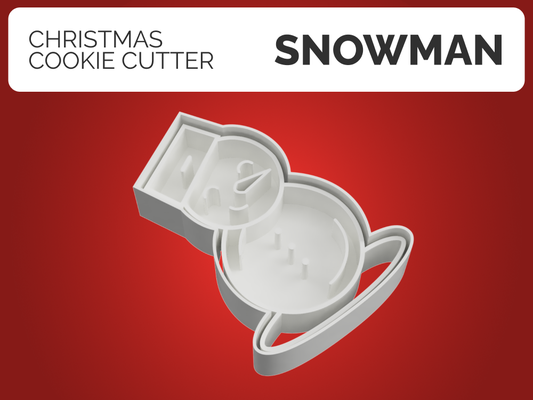 christmas cookie cutter - snowman by johny3d hobby & diy cutters cookiecutter cookiecutters 3d print model - Mito3D