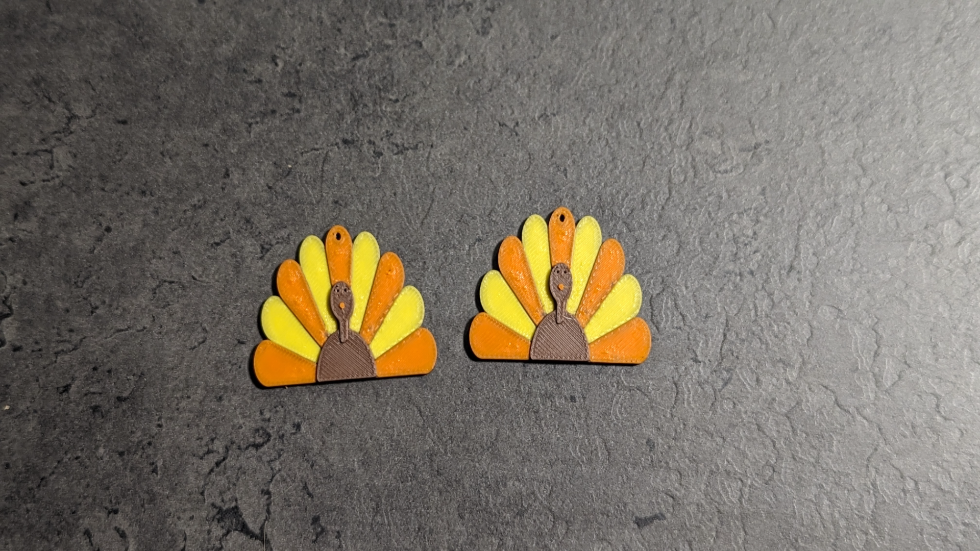 tacchino orecchini by minist3r moda orecchino turkeyday ringraziamento 3D print model - Mito3D