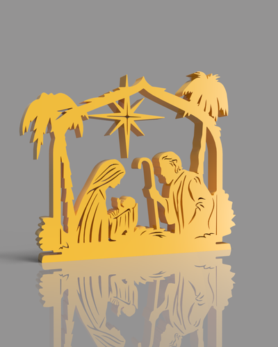 nativo cena by dinheiro 3d casa festividades natal conduziu decoração natal 3d print model - Mito3D