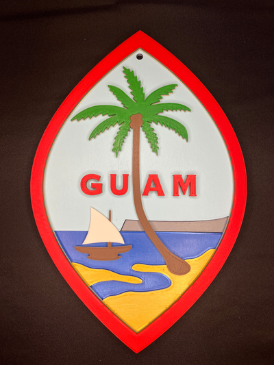guam state seal logo wall plaque by ghengisahn art signs & logos sign 3d print model - Mito3D