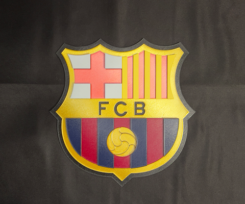barcelona fc logo by dschingisahn kunst zeichen logos fußball mauer plakette 3d print model - Mito3D