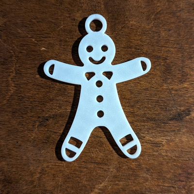 gingerbread man christmas holiday ornament single color by omegapoint art 2d 3d print model - Mito3D