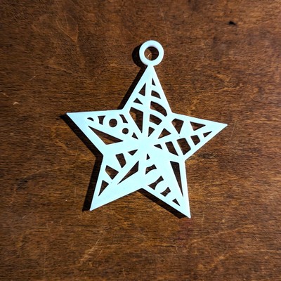 star christmas holiday ornament single color by omegapoint art 2d 3d print model - Mito3D