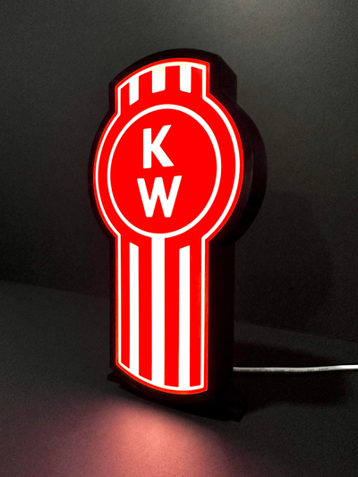 kenworth light box by mopar2511 art signs & logos semi truck gifts gift birthday christmas lights led logo 3d print model - Mito3D