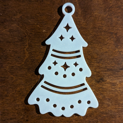 tree holiday christmas ornament single color by omegapoint art 2d 3d print model - Mito3D