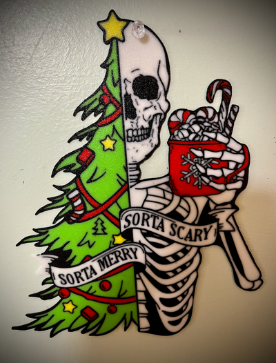 sorta spooky christmas tree skeleton by wagzprintz art 2d wagz skeleton 3d print model - Mito3D