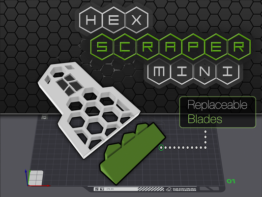 hex scraper mini w replaceable blade by k2 kevin 3d printer accessories hexscraper tool bed bambu bambulab bambuhexscraper 3d print model - Mito3D