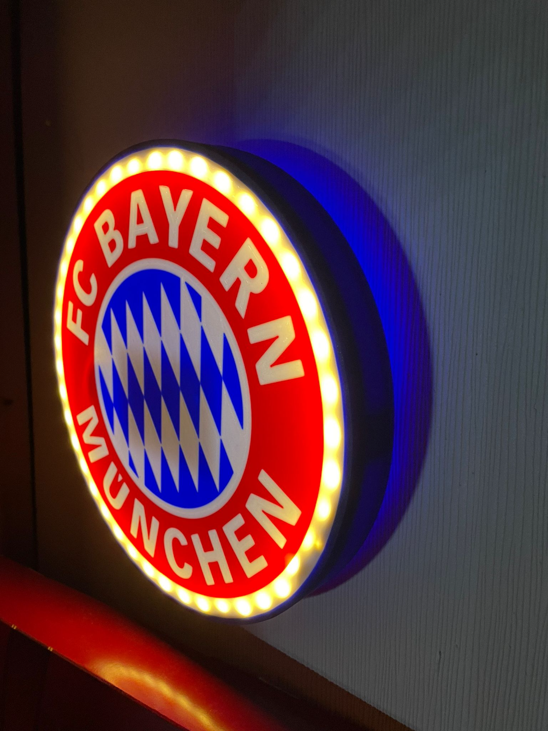 fc bayern m nchen led ilumina schild ams listo by ene 3d casa decoración fc bayern munich fútbol lámpara led lámpara deco noche 3D print model - Mito3D