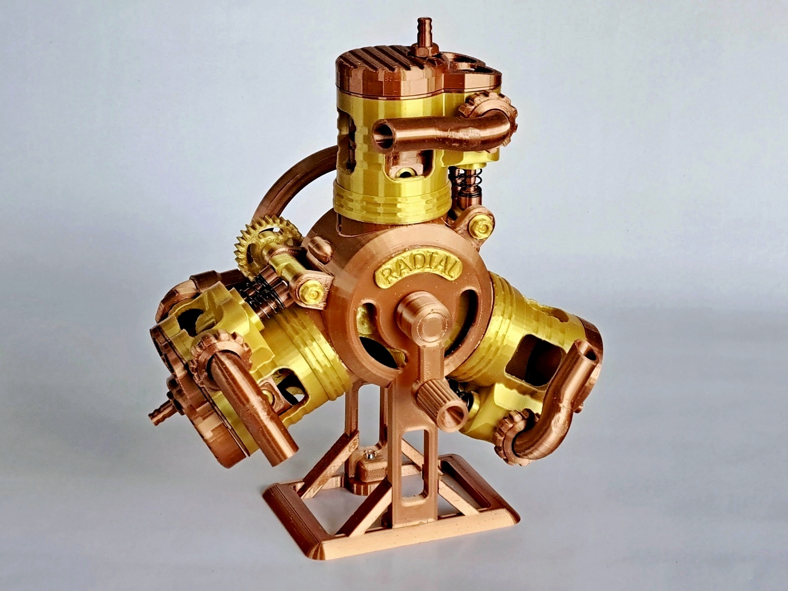 3 cylinder radial engine by bootjevaarder hobby & diy vehicles 3D print model - Mito3D