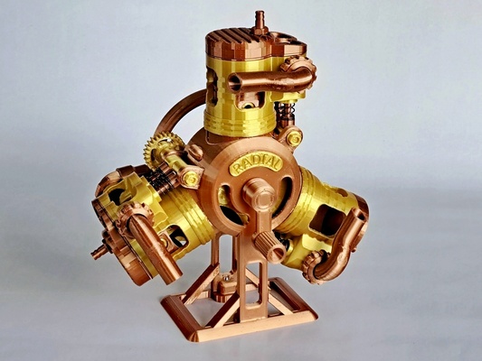 3 cylinder radial engine by bootjevaarder hobby & diy vehicles 3d print model - Mito3D