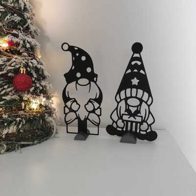 paar gnom by zufrieden kunst 2d weihnachten 2023 dekor wohnkultur haus dekoration 3d print model - Mito3D