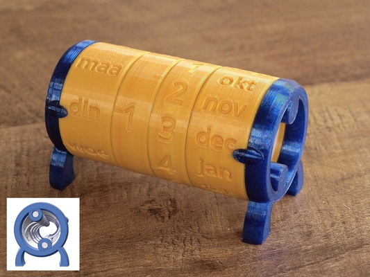 rotating calendar by bootjevaarder household office 3d print model - Mito3D