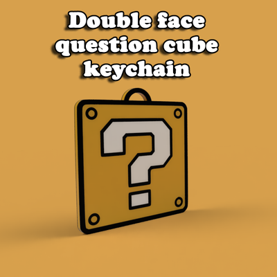 question cube keychain by forest87 household decor super mario nerd oldschool key 3d print model - Mito3D