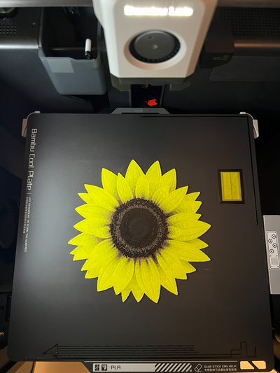sonnenblume hutschmiede by salvi fibra kunst 2d magnet 3d print model - Mito3D