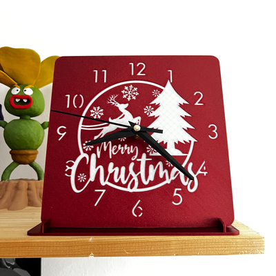 navidad pared escritorio reloj by covic 3d casa decoración covic3d hogar 3d print model - Mito3D