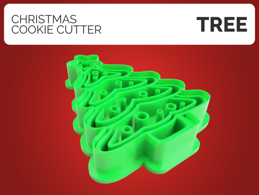 christmas tree cookie cutter by johny3d hobby & diy cutters cookiecutters cookiecutter 3d print model - Mito3D