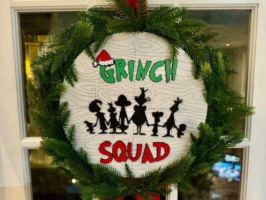 christmas grinch squad - sign wreath by michaelrousseau3d art signs & logos 2023 thegrinch holiday 3d print model - Mito3D