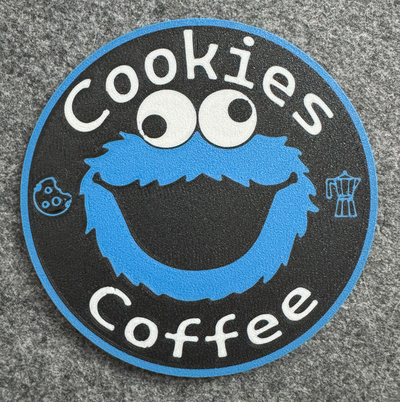 cookie monster coaster by domter hobby & diy cookies sesame street 3d print model - Mito3D