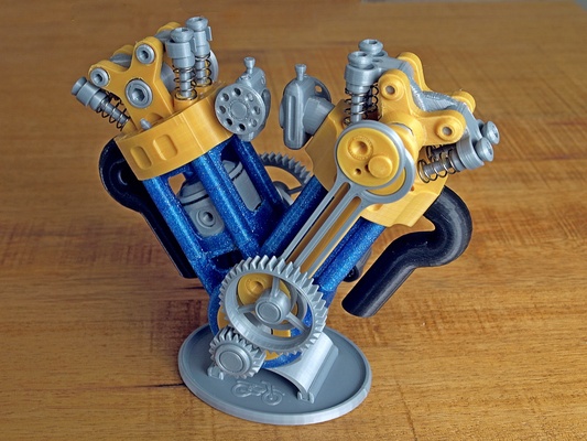ohc v60 ultramax engine by bootjevaarder hobby & diy vehicles 3d print model - Mito3D
