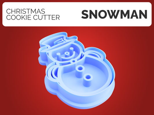 snowman christmas cookie cutter by johny3d hobby & diy cutters cookiecutter cookiecutters 3d print model - Mito3D