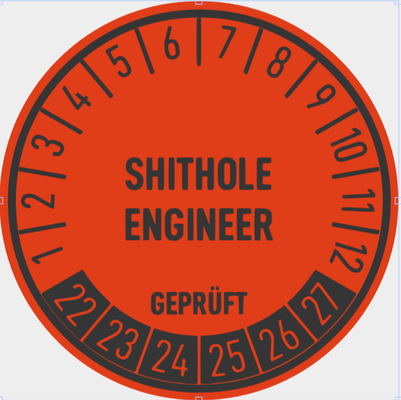 trou merde ingénieur vérifié ft by schlumpfii art monnaie badges 3d print model - Mito3D
