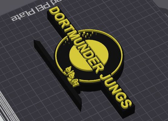 borussia dortmund dortmunder ragazzi tavolo in piedi by 5kyrunn3r arte segni loghi bundesliga calcio cartello logo arredamento ams pronto 3d print model - Mito3D