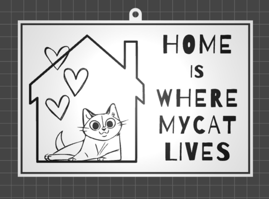 hc home sign 02 by archiale household decor house housedecor decorfamily family friends cat cats catowner roommate student gift giftideas university party partydecor homedecor fun funny funnysign idea giftidea parties love pet pets petshome 3d print model - Mito3D