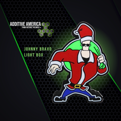 johnny bravo era luce natale scatola by additivoamerica domestico arredamento natale lightbox facile santa 3d print model - Mito3D