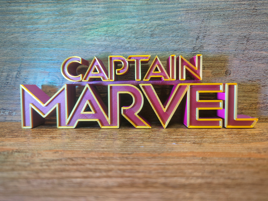 captain marvel movie sign by wizprint3d art 2d ironman hero comic fun funko 2dart 3d print model - Mito3D