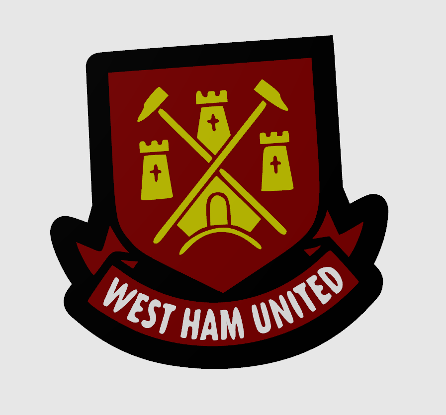 west ham vereinigt leuchtkasten by cali 3d kunst zeichen logos fußball abonnieren 3D print model - Mito3D