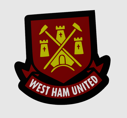 westham uni boite lumière by cali 3d art panneaux logos football westhamunited 3d print model - Mito3D