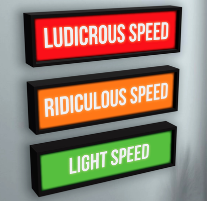 ludicrous speed lightbox set by sh designs art signs & logos spaceballs led sign 3d print model - Mito3D