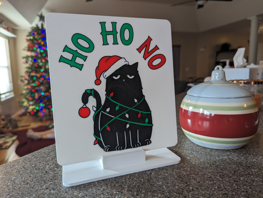 kitty cat christmas hohono by dakjones82 household decor funny holiday hohoho decoration 3d print model - Mito3D