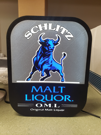 schlitz beer lightbox by hjtatum household decor bull 3d print model - Mito3D