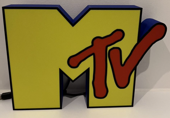 mtv logo guidato lampada by soleima arte segni loghi 3d print model - Mito3D