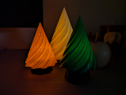 iluminado cónico navidad árbol by aux casa festividades decoración te ligero florero led lámpara partido 3d print model - Mito3D
