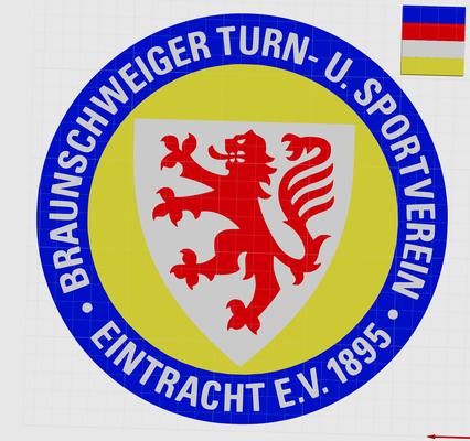 logo unité brunswick by petit art panneaux logos football club 3d print model - Mito3D