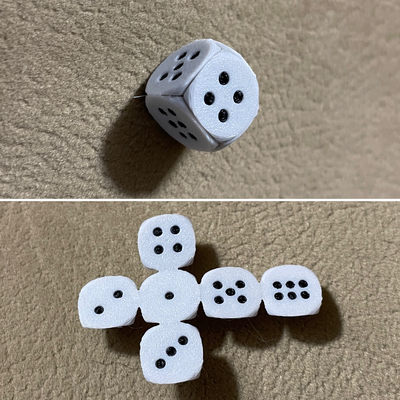 foldable dice remixed by 3dprintsmom toys & games multi color game 3d print model - Mito3D