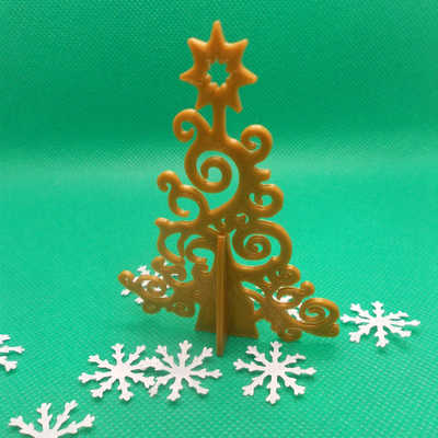ornate christmas tree by ladamtla household decor gold assembling assemblyrequired 3d print model - Mito3D