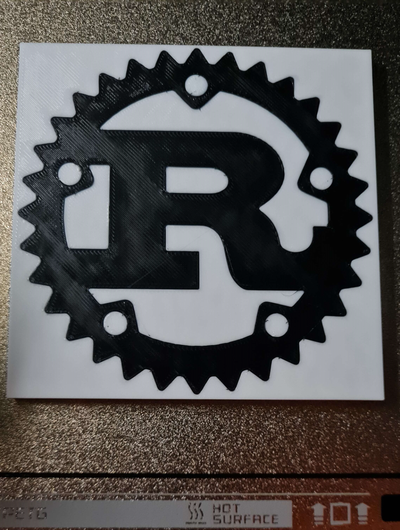 rust coaster by pappaprintar education engineering programming programmer nerd engineer c cplusplus glass logo art 3d print model - Mito3D