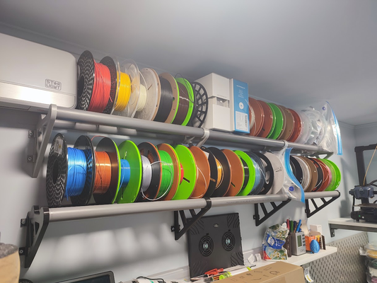 filamento suporte estante budget friendly velozes by ladamtla 3d impressora acessórios porta filamentos organizador montado parede 3d print model - Mito3D