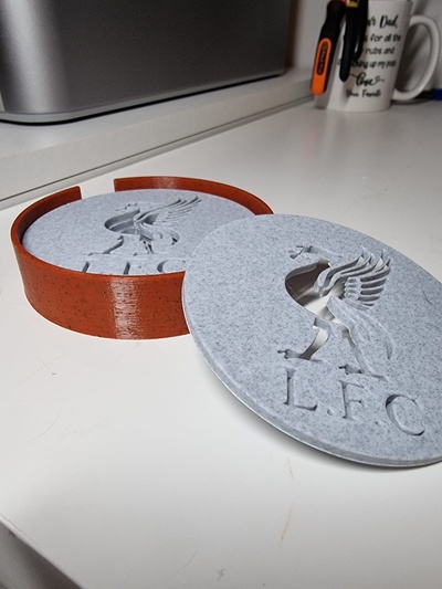 liverpool coaster by andrestadler household house models holder drinkcoaster liverpoolfc lfc 3d print model - Mito3D