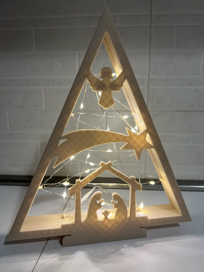 natal natividade cena by bambaxp casa decoração nativo árvore cometa conduziu luminária acalmado 3d print model - Mito3D