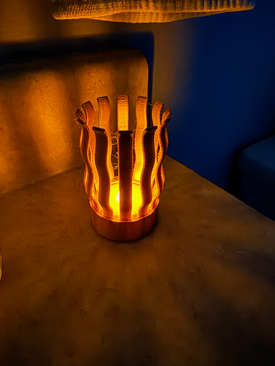 fiery tea light holder by punny labs household decor lightholder winter christ christmas 2023 decoartions decoration 3d print model - Mito3D