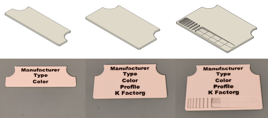 filamento campione by asdfgasdfg 3d stampante accessori profilo profili campioni 3d print model - Mito3D