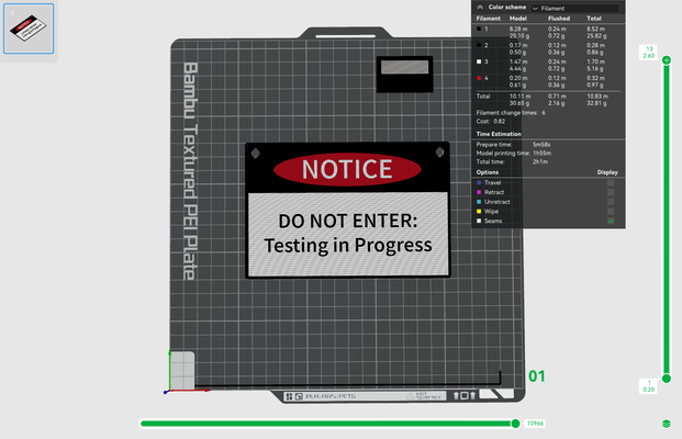 testando in progresso placa by vidmaster2000 arte sinais logotipos aviso prévio 3d print model - Mito3D