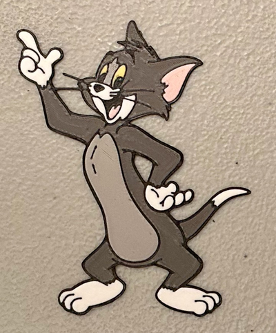 mehrfarbig tom katze magnet by wow kunst 2d jerry 3d print model - Mito3D