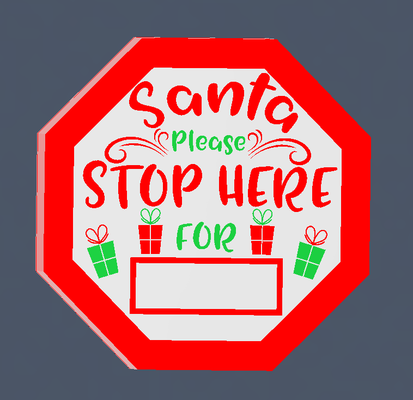 santa stop by glenngri art signs & logos christmas led sign lightbox 3d print model - Mito3D