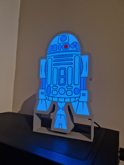 r2d2 luce scatola stella guerre by 3dgifts be arte segni loghi lightbox 3d print model - Mito3D