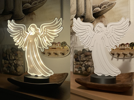 navidad moderno ángel caja ligera temporizador by creativedesign3d casa decoración 3d print model - Mito3D